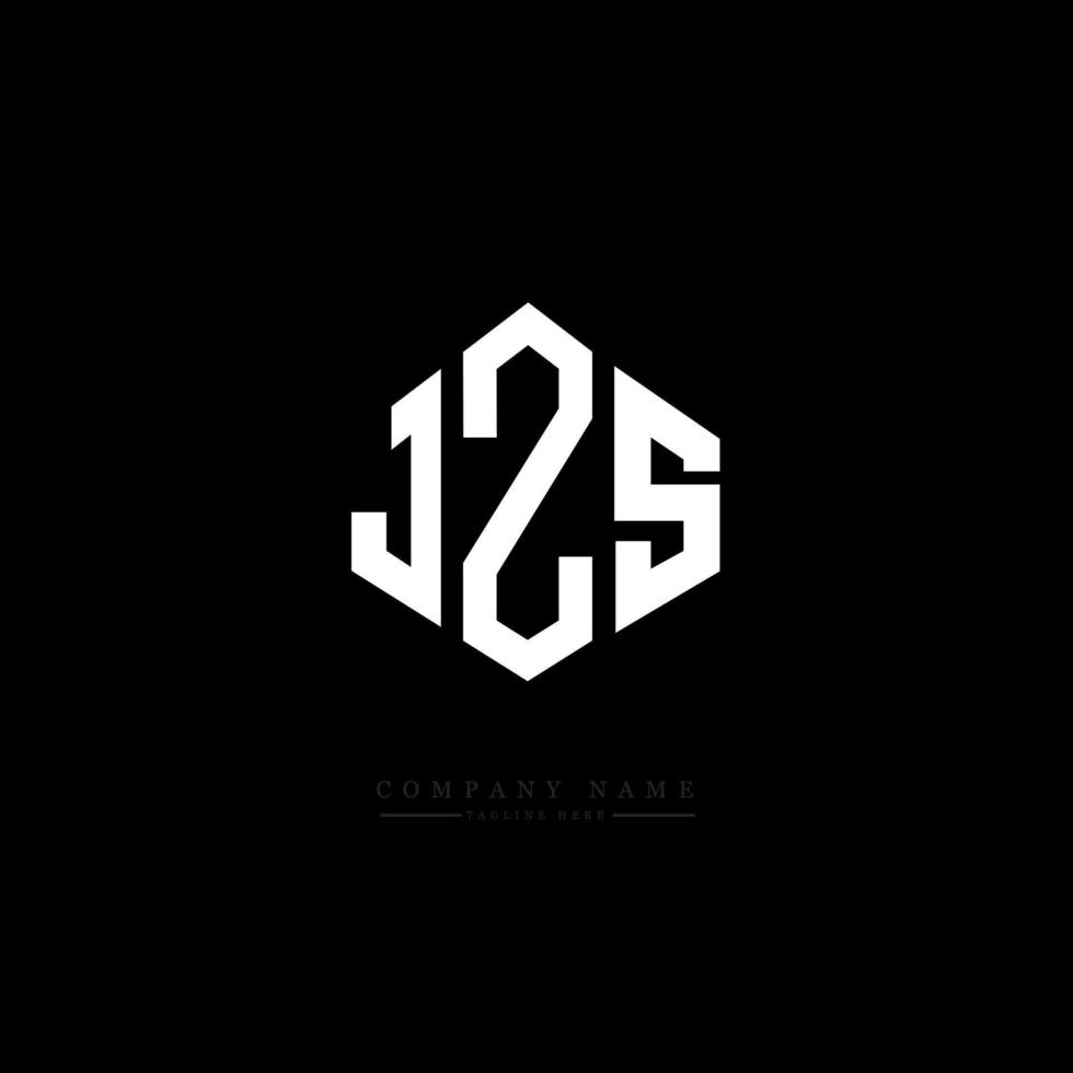 JZS letter logo design with polygon shape. JZS polygon and cube shape logo design. JZS hexagon vector logo template white and black colors. JZS monogram, business and real estate logo.