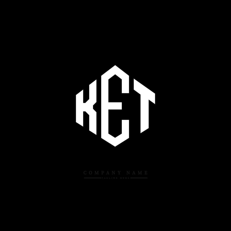 KET letter logo design with polygon shape. KET polygon and cube shape logo design. KET hexagon vector logo template white and black colors. KET monogram, business and real estate logo.