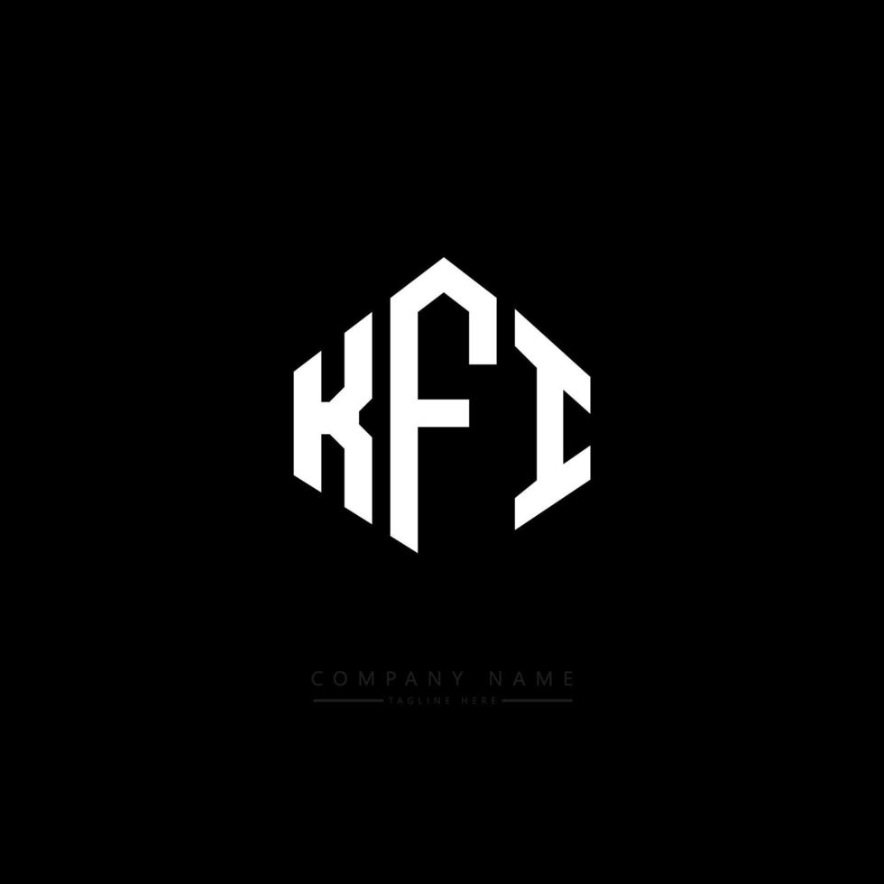 KFI letter logo design with polygon shape. KFI polygon and cube shape logo design. KFI hexagon vector logo template white and black colors. KFI monogram, business and real estate logo.