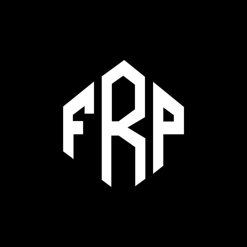 FRP letter logo design with polygon shape. FRP polygon and cube shape logo design. FRP hexagon vector logo template white and black colors. FRP monogram, business and real estate logo.