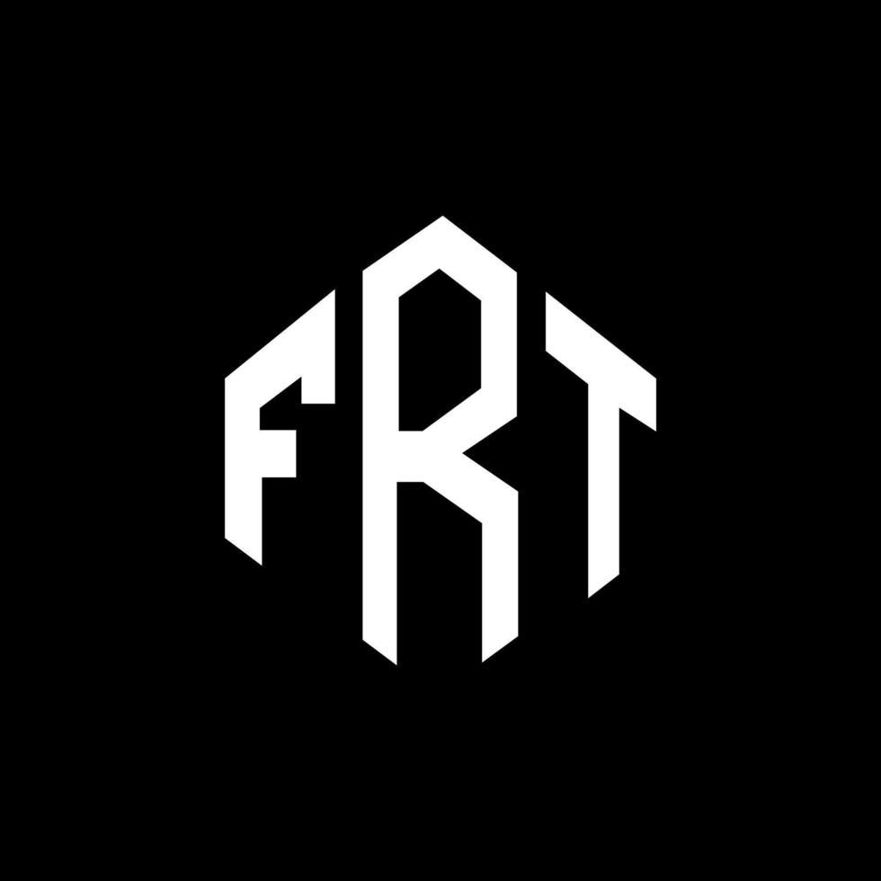 FRT letter logo design with polygon shape. FRT polygon and cube shape logo design. FRT hexagon vector logo template white and black colors. FRT monogram, business and real estate logo.
