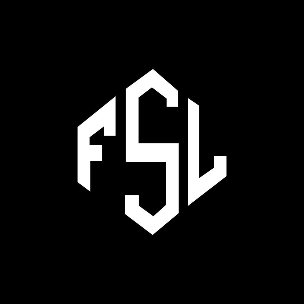 FSL letter logo design with polygon shape. FSL polygon and cube shape logo design. FSL hexagon vector logo template white and black colors. FSL monogram, business and real estate logo.