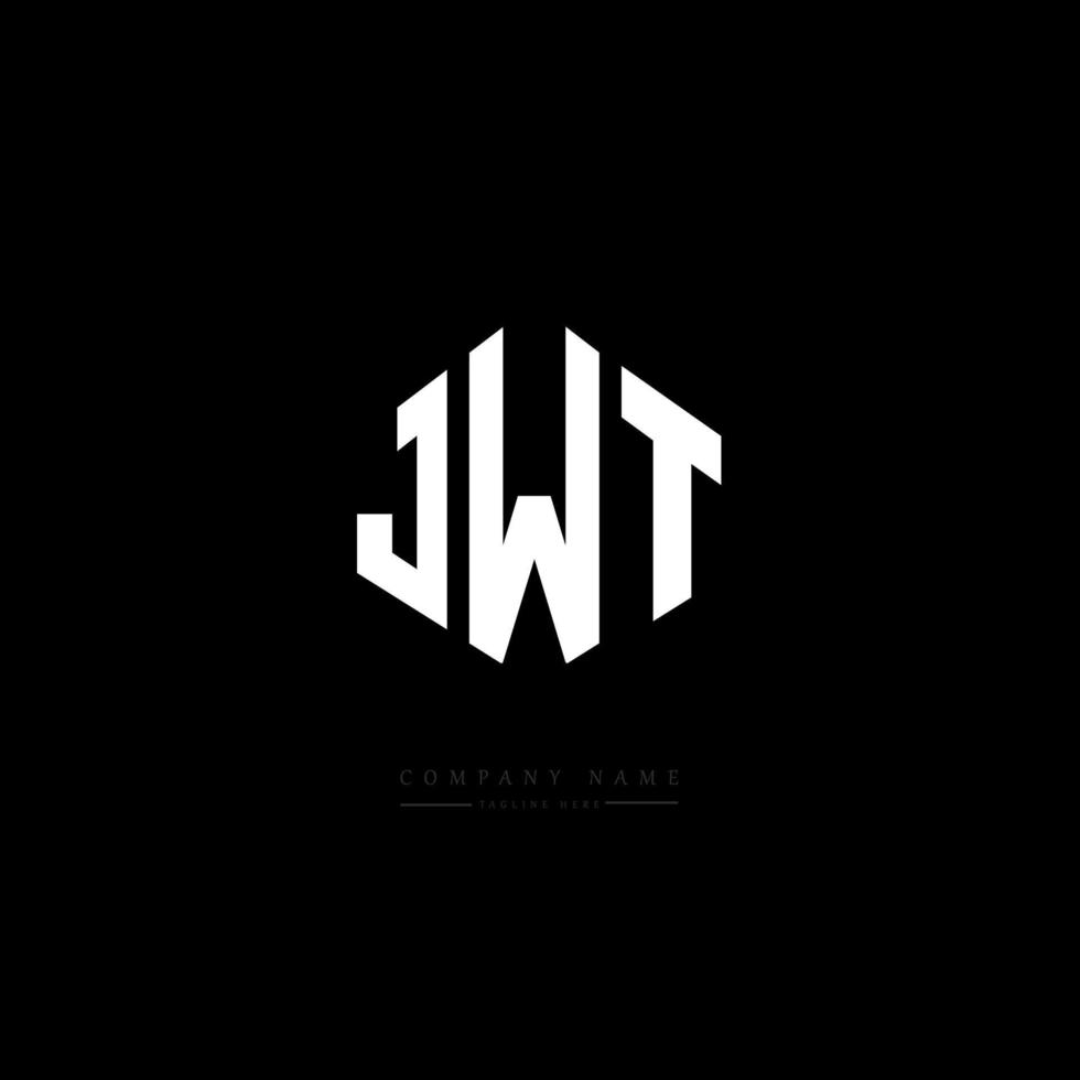 JWT letter logo design with polygon shape. JWT polygon and cube shape logo design. JWT hexagon vector logo template white and black colors. JWT monogram, business and real estate logo.