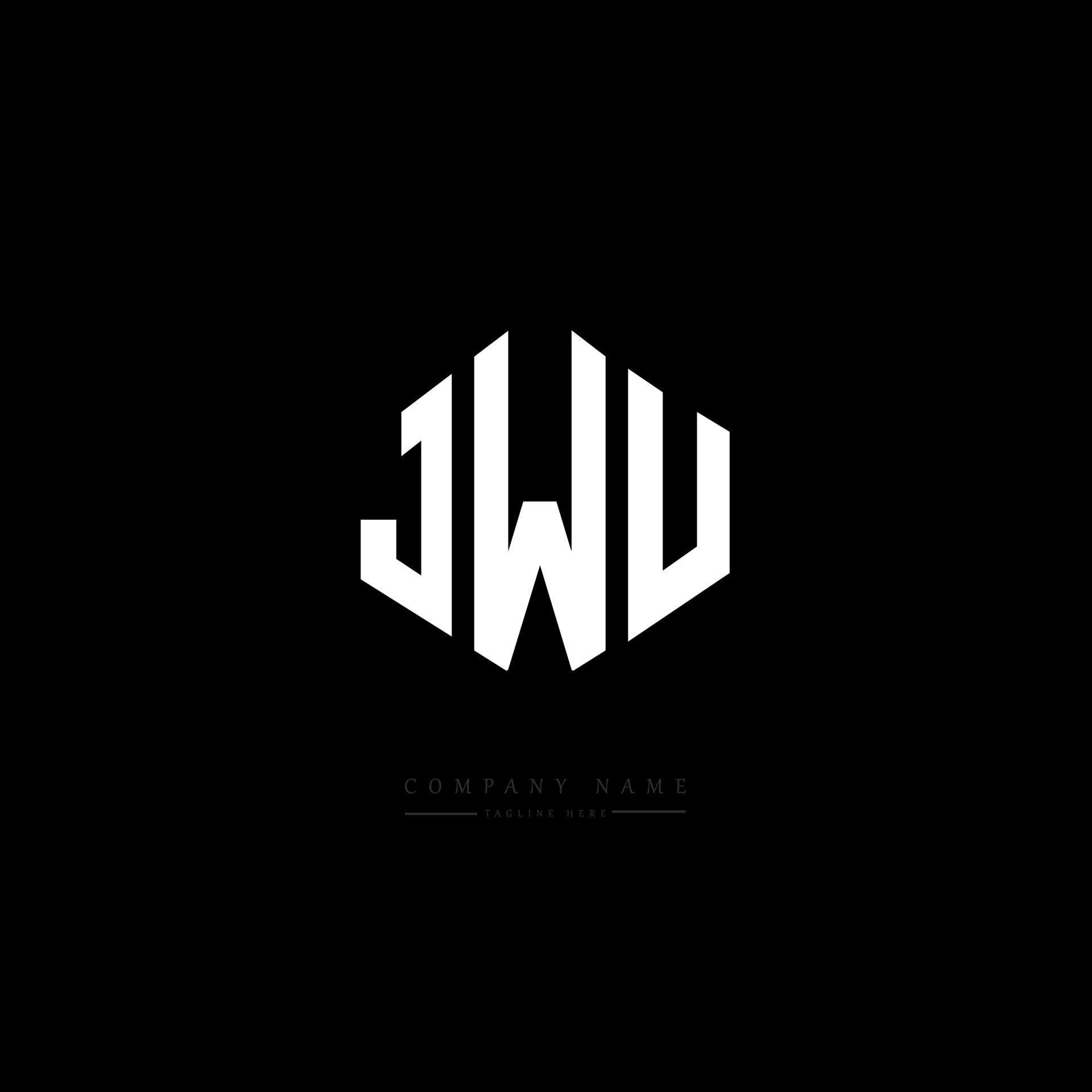 JWU letter logo design with polygon shape. JWU polygon and cube shape