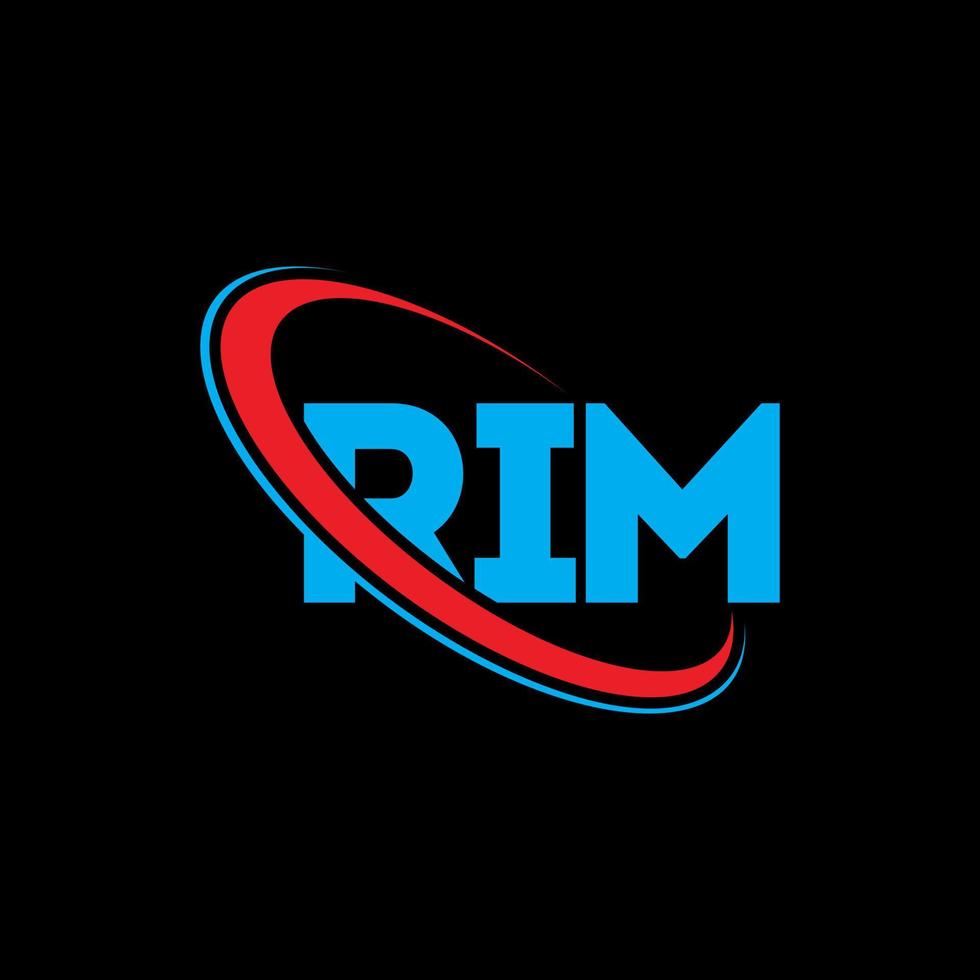 RIM logo. RIM letter. RIM letter logo design. Initials RIM logo linked with circle and uppercase monogram logo. RIM typography for technology, business and real estate brand. vector