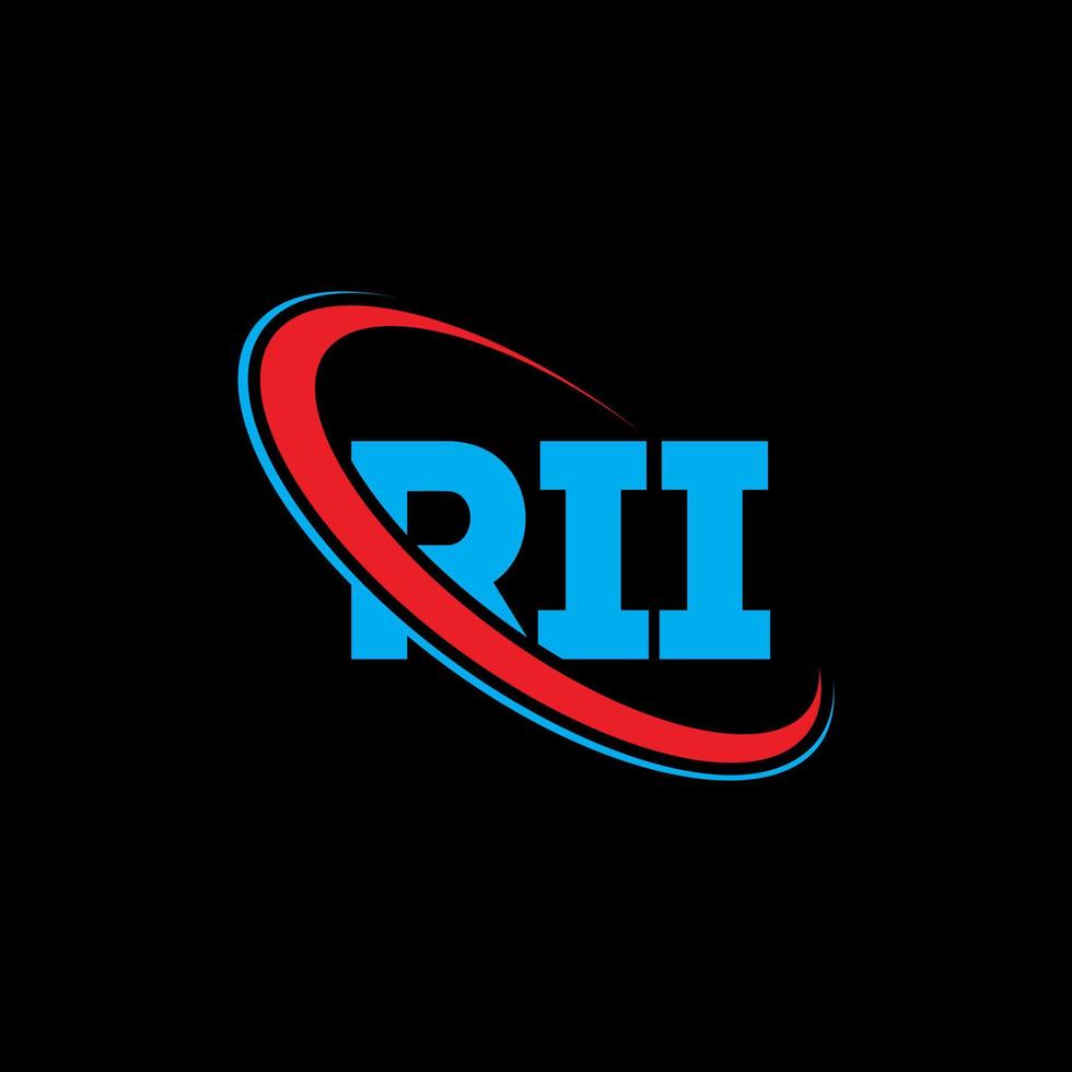 logotipo de ri. carta ri. diseño del logotipo de la letra rii. logotipo de las iniciales rii vinculado con un círculo y un logotipo de monograma en mayúsculas. tipografía rii para tecnología, negocios y marca inmobiliaria. vector