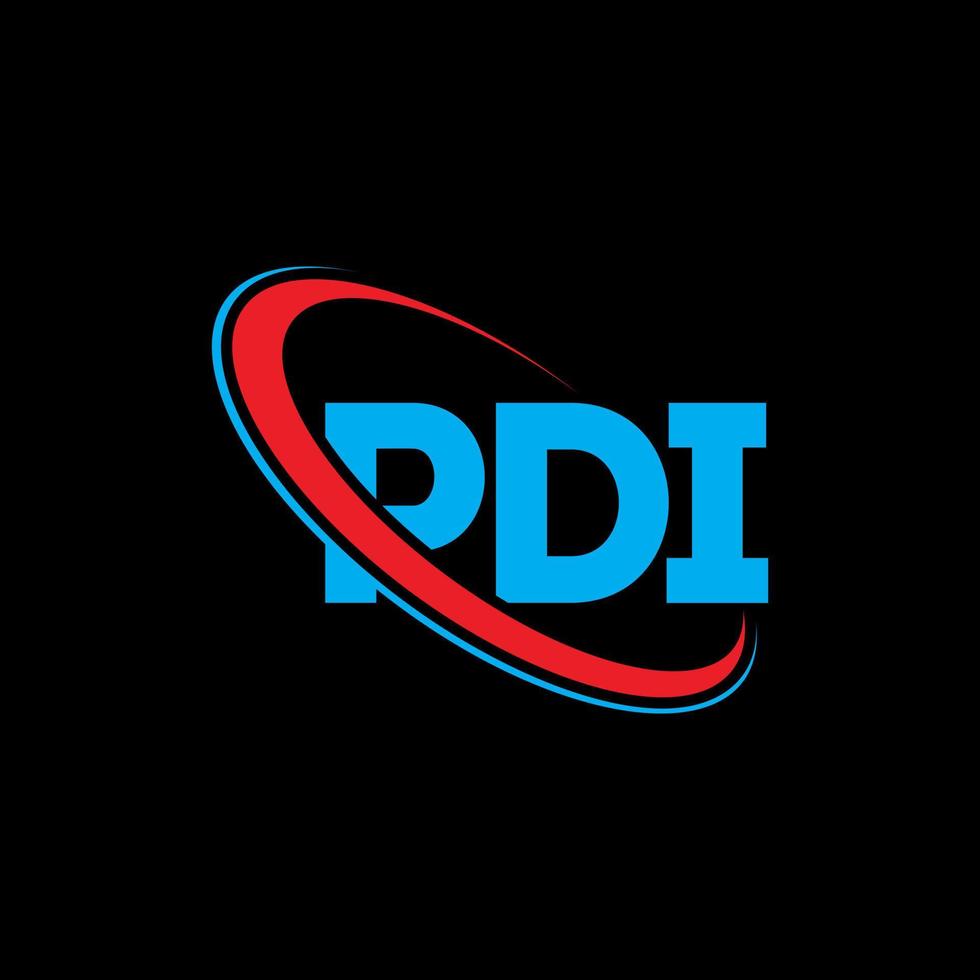 logotipo pdi. carta pdi. diseño del logotipo de la letra pdi. logotipo de iniciales pdi vinculado con círculo y logotipo de monograma en mayúsculas. tipografía pdi para tecnología, negocios y marca inmobiliaria. vector