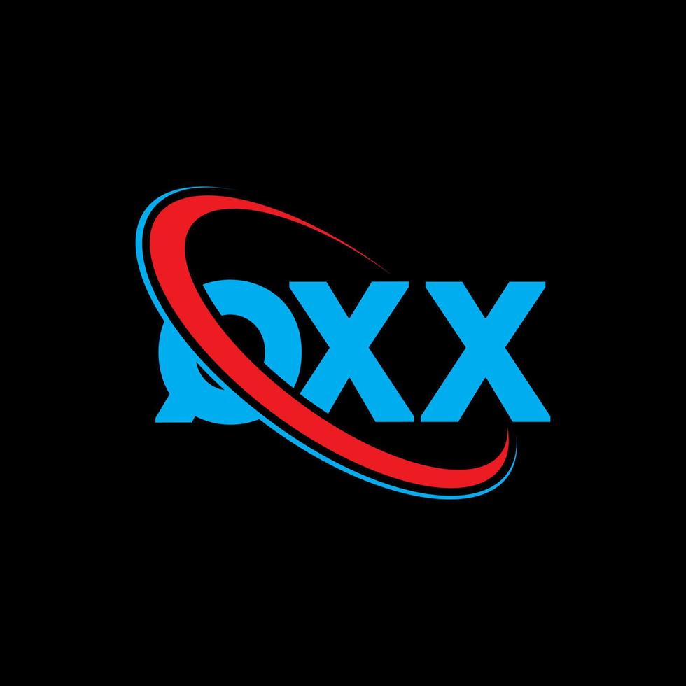 logotipo qxx. letra qx. diseño del logotipo de la letra qxx. logotipo de las iniciales qxx vinculado con un círculo y un logotipo de monograma en mayúsculas. tipografía qxx para tecnología, negocios y marca inmobiliaria. vector