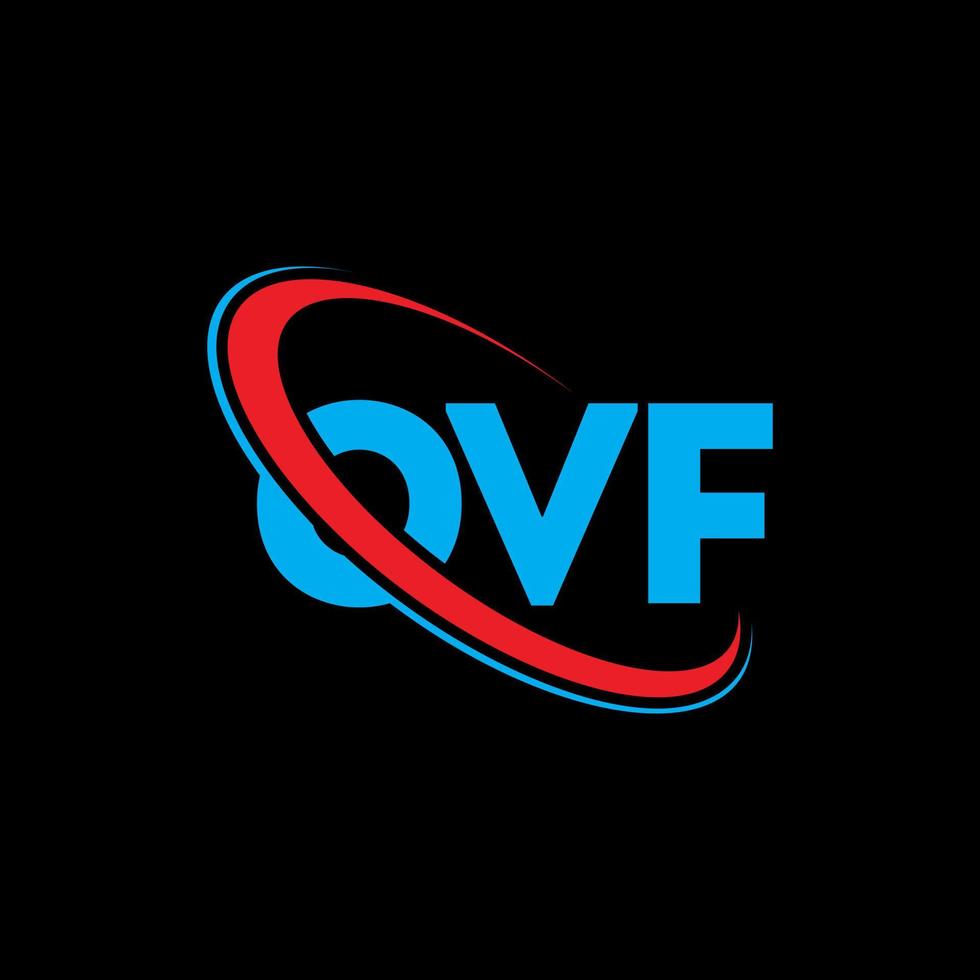 logotipo de ovf. carta de ovf. diseño del logotipo de la letra ovf. logotipo de iniciales ovf vinculado con círculo y logotipo de monograma en mayúsculas. tipografía ovf para tecnología, negocios y marca inmobiliaria. vector