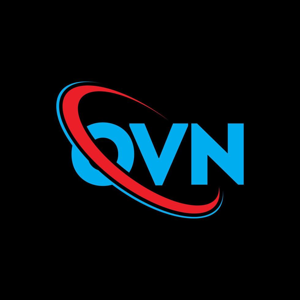 OVN logo. OVN letter. OVN letter logo design. Initials OVN logo linked with circle and uppercase monogram logo. OVN typography for technology, business and real estate brand. vector