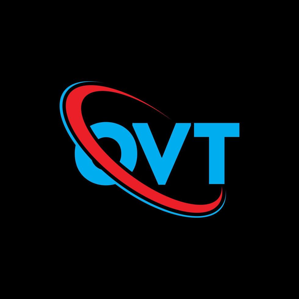 OVT logo. OVT letter. OVT letter logo design. Initials OVT logo linked with circle and uppercase monogram logo. OVT typography for technology, business and real estate brand. vector