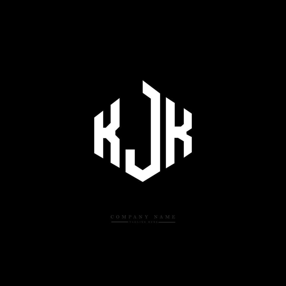 KJK letter logo design with polygon shape. KJK polygon and cube shape logo design. KJK hexagon vector logo template white and black colors. KJK monogram, business and real estate logo.