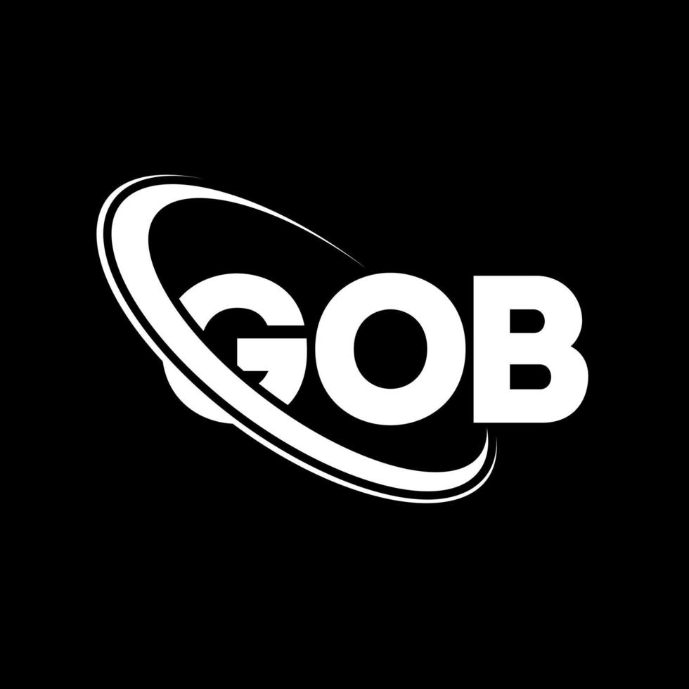 logotipo de gob. carta de gob. diseño de logotipo de letra gob. logotipo de iniciales gob vinculado con círculo y logotipo de monograma en mayúsculas. tipografía gob para tecnología, negocios y marca inmobiliaria. vector