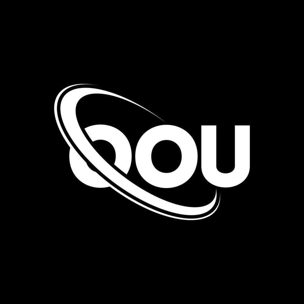 OOU logo. OOU letter. OOU letter logo design. Initials OOU logo linked with circle and uppercase monogram logo. OOU typography for technology, business and real estate brand. vector