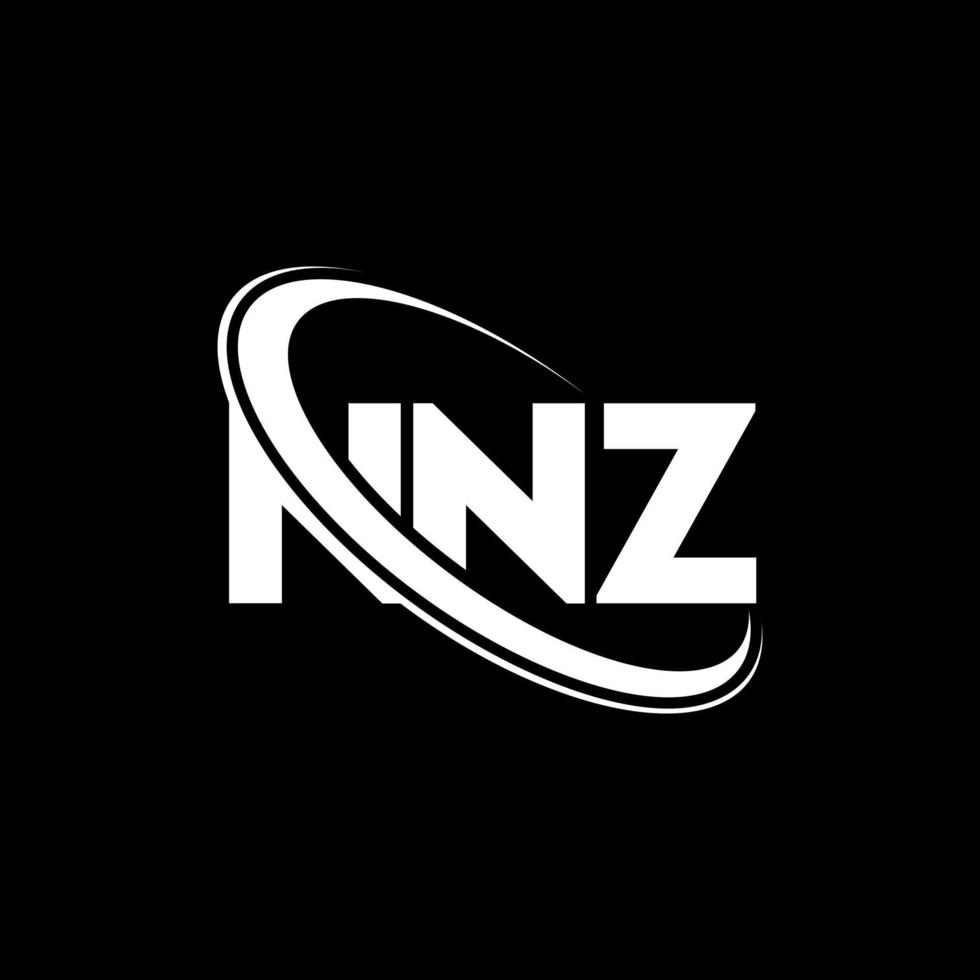 logotipo de nz. letra nz. diseño del logotipo de la letra nnz. logotipo de las iniciales nnz vinculado con un círculo y un logotipo de monograma en mayúsculas. tipografía nnz para tecnología, negocios y marca inmobiliaria. vector