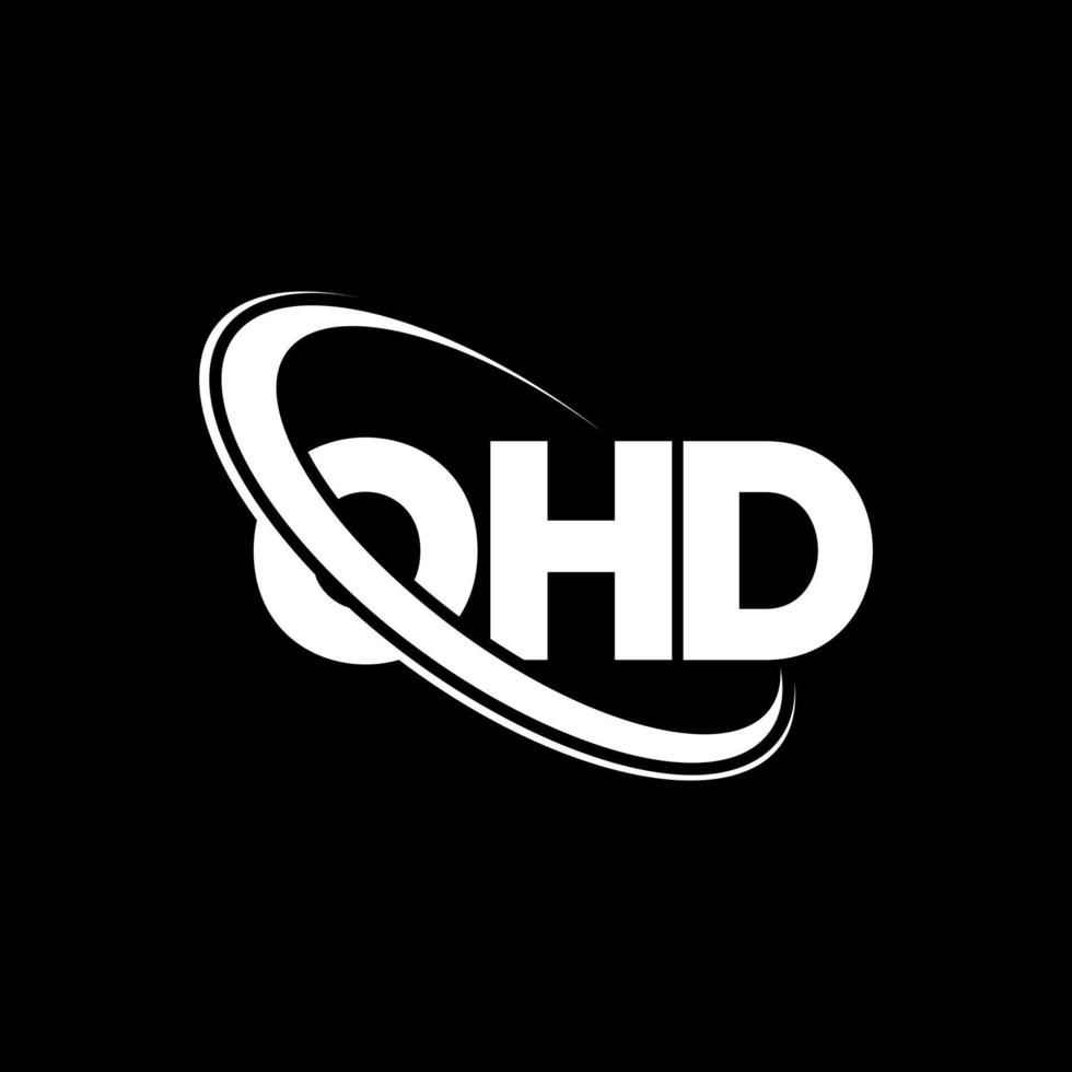 OHD logo. OHD letter. OHD letter logo design. Initials OHD logo linked with circle and uppercase monogram logo. OHD typography for technology, business and real estate brand. vector