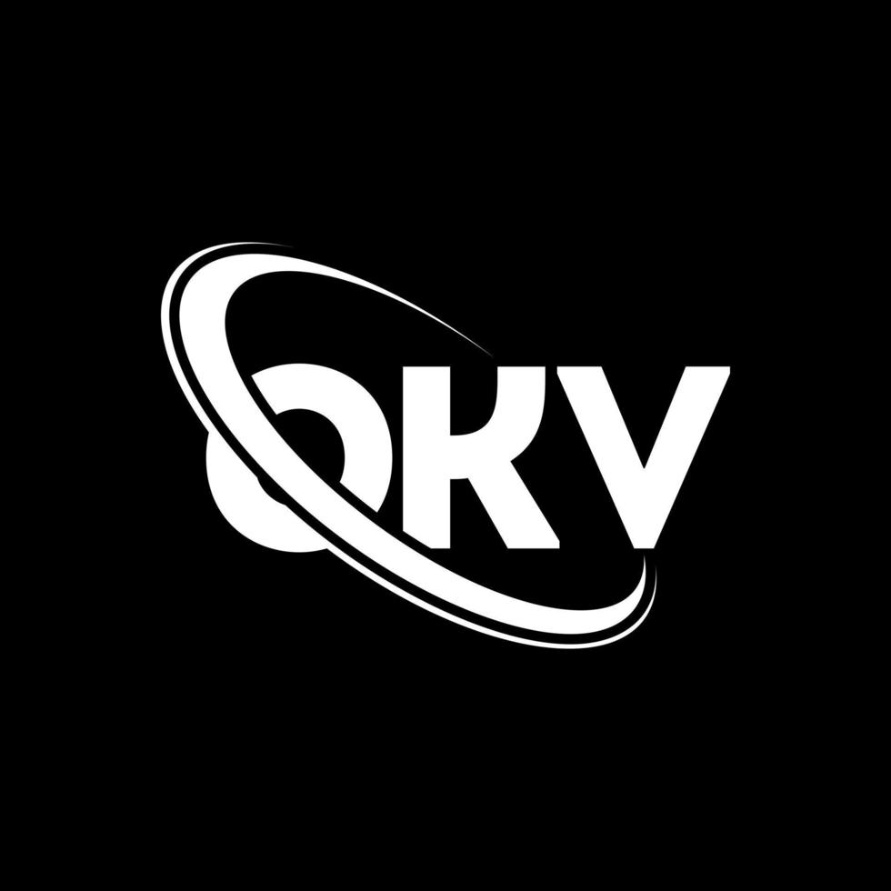 logotipo de okv. ok carta diseño del logotipo de la letra okv. logotipo de las iniciales okv vinculado con un círculo y un logotipo de monograma en mayúsculas. tipografía okv para tecnología, negocios y marca inmobiliaria. vector