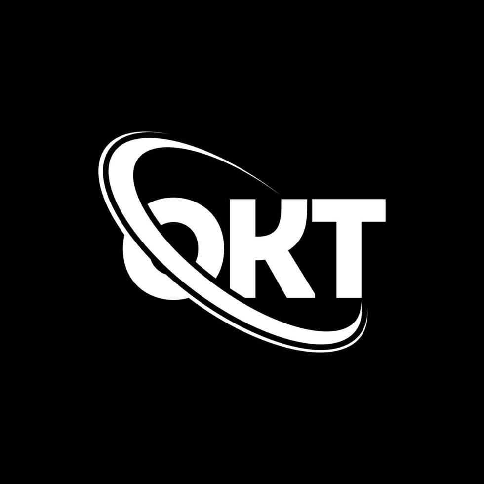 OKT logo. OKT letter. OKT letter logo design. Initials OKT logo linked with circle and uppercase monogram logo. OKT typography for technology, business and real estate brand. vector