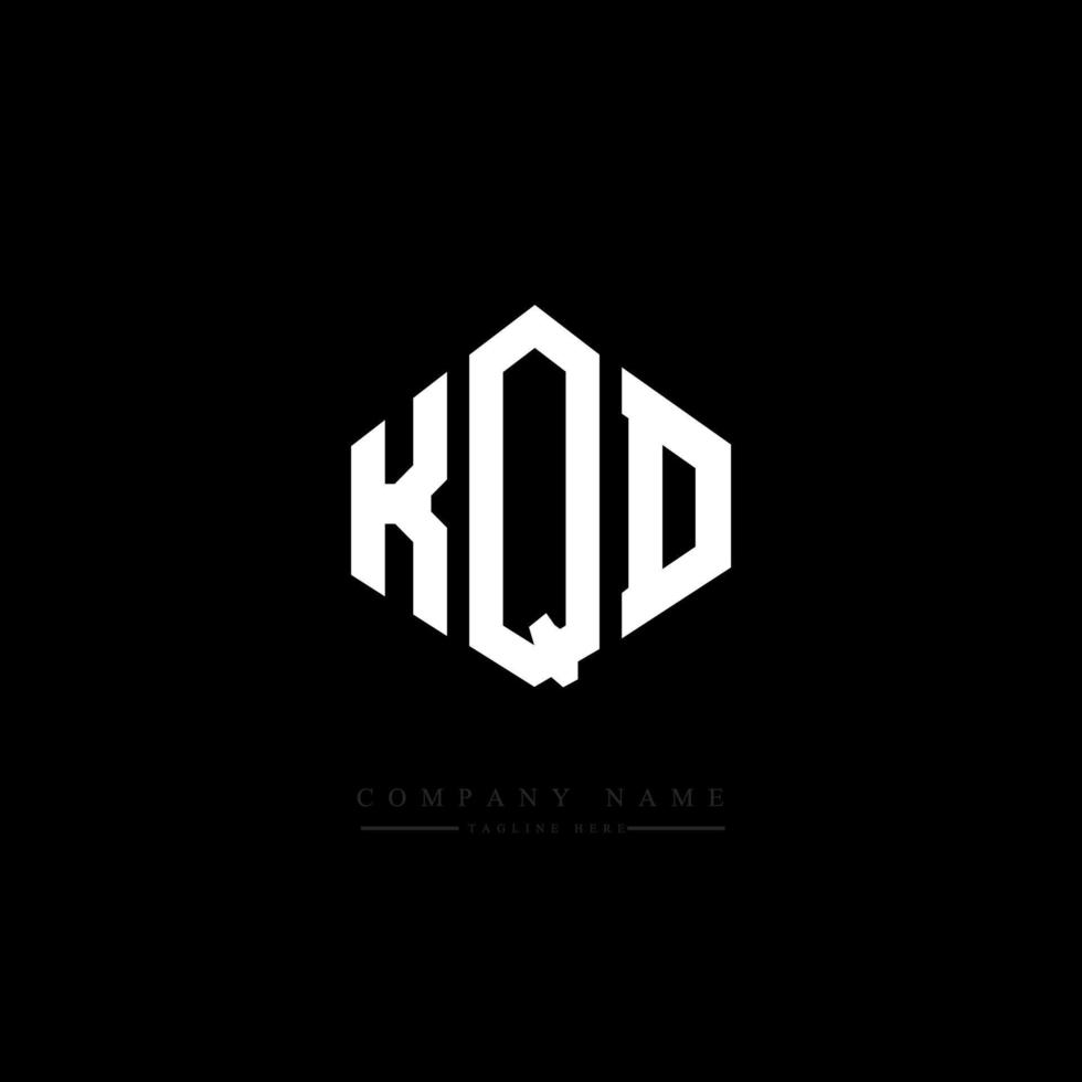 KQD letter logo design with polygon shape. KQD polygon and cube shape logo design. KQD hexagon vector logo template white and black colors. KQD monogram, business and real estate logo.