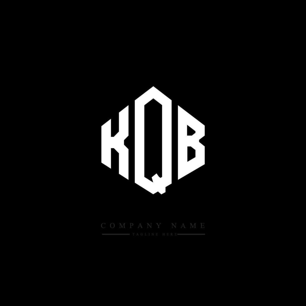 diseño de logotipo de letra kqb con forma de polígono. Diseño de logotipo en forma de cubo y polígono kqb. Plantilla de logotipo vectorial hexagonal kqb colores blanco y negro. Monograma kqb, logotipo comercial e inmobiliario. vector