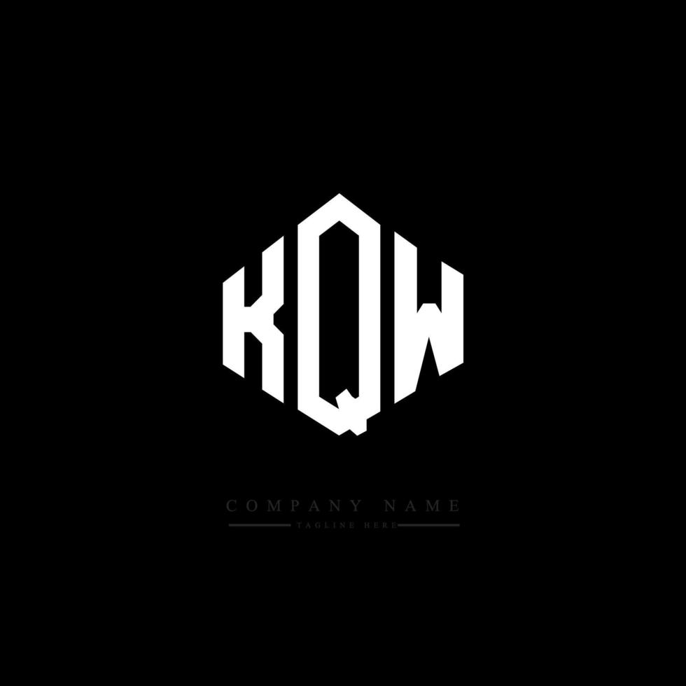 KQW letter logo design with polygon shape. KQW polygon and cube shape logo design. KQW hexagon vector logo template white and black colors. KQW monogram, business and real estate logo.