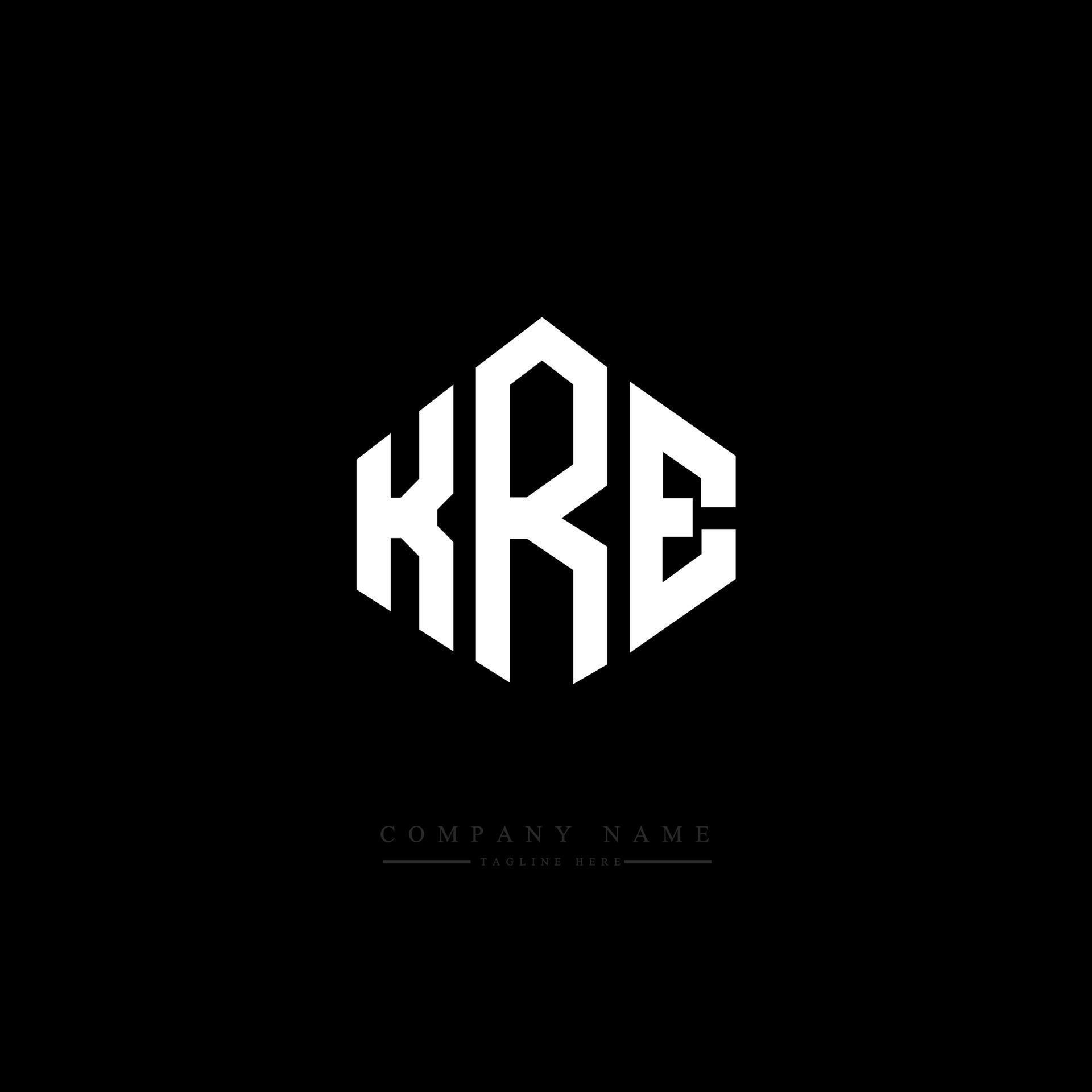 KRE letter logo design with polygon shape. KRE polygon and cube shape