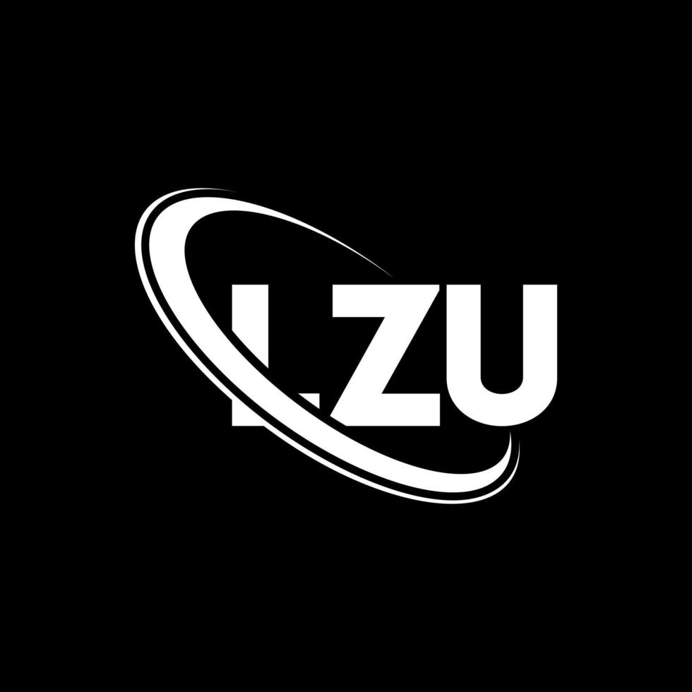 logotipo de lzu. letra lzu. diseño del logotipo de la letra lzu. logotipo de las iniciales lzu vinculado con un círculo y un logotipo de monograma en mayúsculas. tipografía lzu para tecnología, negocios y marca inmobiliaria. vector