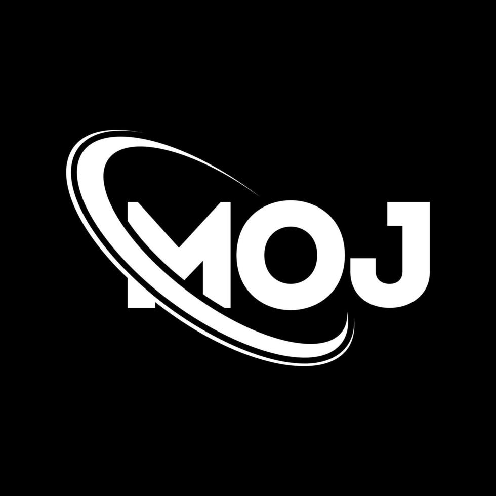 MOJ logo. MOJ letter. MOJ letter logo design. Initials MOJ logo linked with circle and uppercase monogram logo. MOJ typography for technology, business and real estate brand. vector