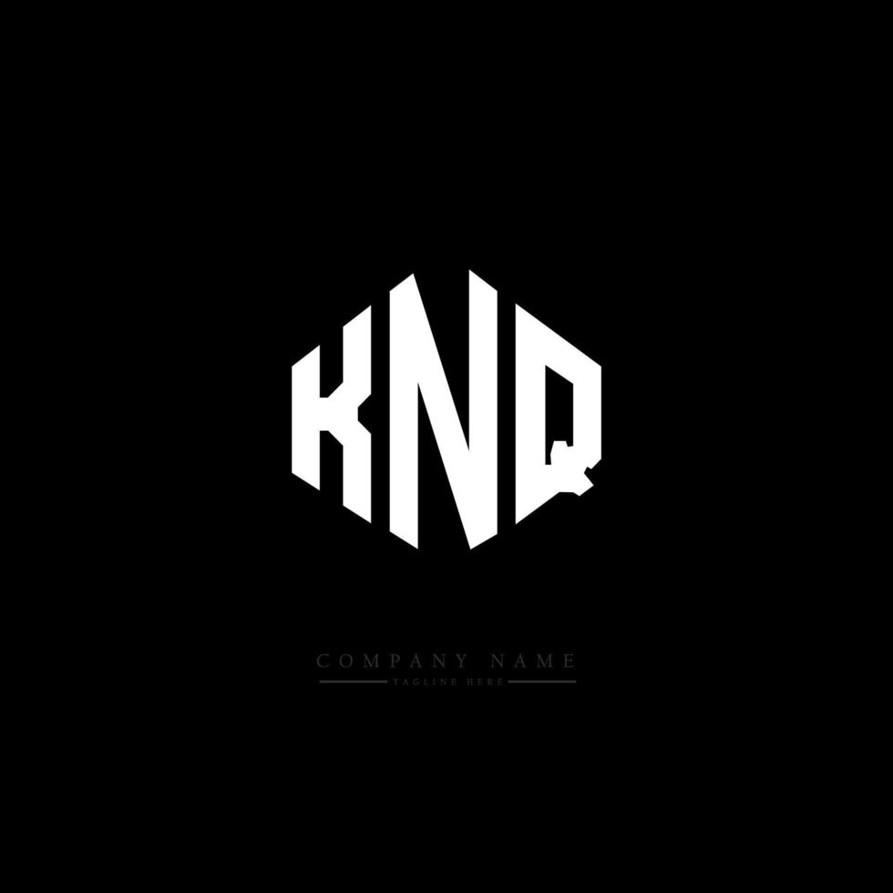 KNQ letter logo design with polygon shape. KNQ polygon and cube shape logo design. KNQ hexagon vector logo template white and black colors. KNQ monogram, business and real estate logo.