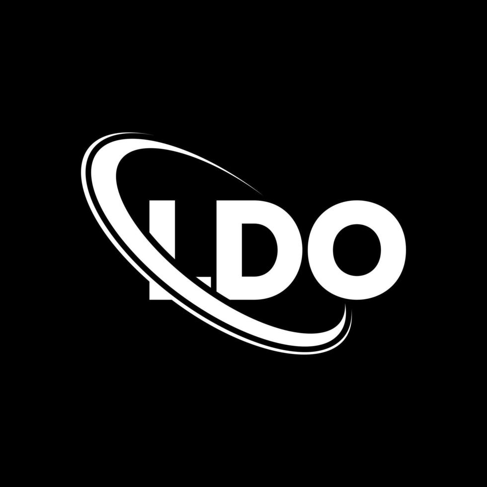 logotipo de ldo. letra ldo. diseño del logotipo de la letra ldo. logotipo de iniciales ldo vinculado con círculo y logotipo de monograma en mayúsculas. Tipografía ldo para tecnología, negocios y marca inmobiliaria. vector