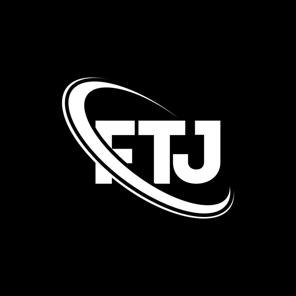 logotipo de ftj. carta ftj. diseño del logotipo de la letra ftj. Logotipo de iniciales ftj vinculado con círculo y logotipo de monograma en mayúsculas. tipografía ftj para tecnología, negocios y marca inmobiliaria. vector
