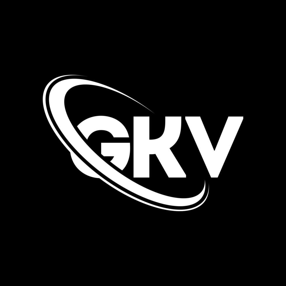 logotipo de gkv. letra gkv. diseño del logotipo de la letra gkv. Logotipo de iniciales gkv vinculado con círculo y logotipo de monograma en mayúsculas. tipografía gkv para tecnología, negocios y marca inmobiliaria. vector