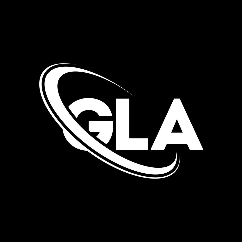 logotipo de gla. carta gla. diseño del logotipo de la letra gla. logotipo de las iniciales gla vinculado con el círculo y el logotipo del monograma en mayúsculas. tipografía gla para tecnología, negocios y marca inmobiliaria. vector