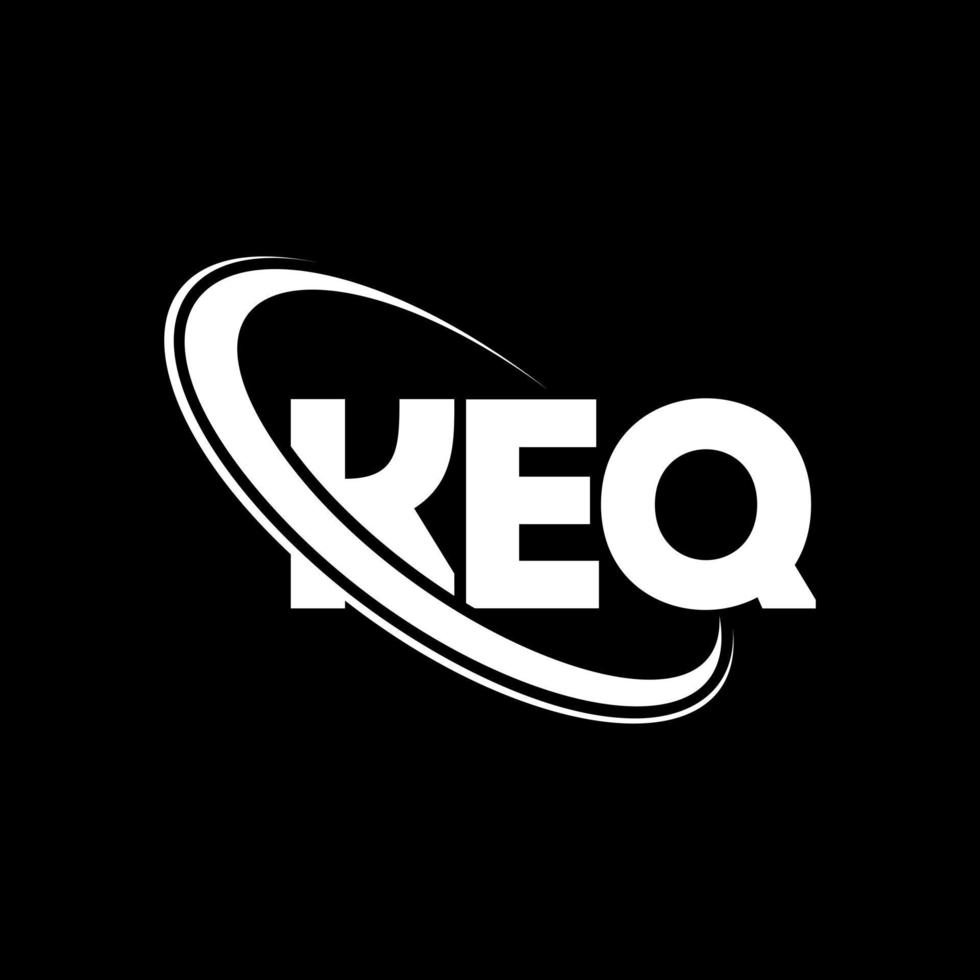 KEQ logo. KEQ letter. KEQ letter logo design. Initials KEQ logo linked with circle and uppercase monogram logo. KEQ typography for technology, business and real estate brand. vector