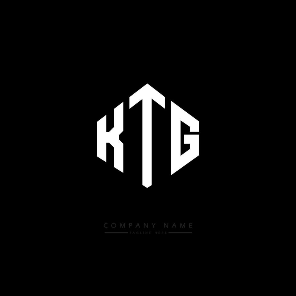 KTG letter logo design with polygon shape. KTG polygon and cube shape logo design. KTG hexagon vector logo template white and black colors. KTG monogram, business and real estate logo.