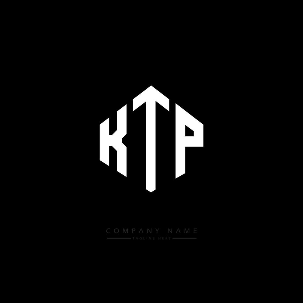 KTP letter logo design with polygon shape. KTP polygon and cube shape logo design. KTP hexagon vector logo template white and black colors. KTP monogram, business and real estate logo.