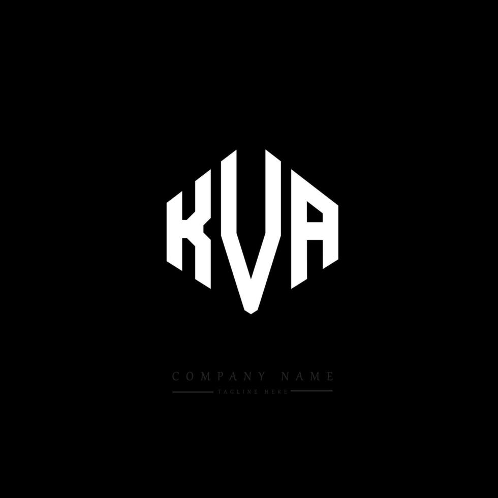 diseño de logotipo de letra kva con forma de polígono. diseño de logotipo en forma de cubo y polígono kva. plantilla de logotipo vectorial hexagonal kva colores blanco y negro. monograma kva, logotipo comercial e inmobiliario. vector