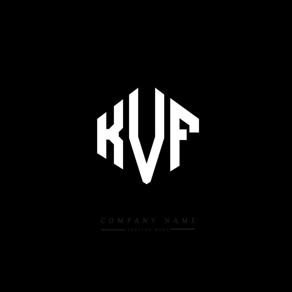 KVF letter logo design with polygon shape. KVF polygon and cube shape logo design. KVF hexagon vector logo template white and black colors. KVF monogram, business and real estate logo.