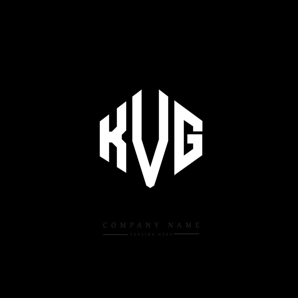 diseño de logotipo de letra kvg con forma de polígono. diseño de logotipo en forma de cubo y polígono kvg. kvg hexágono vector logo plantilla colores blanco y negro. monograma kvg, logotipo empresarial y inmobiliario.