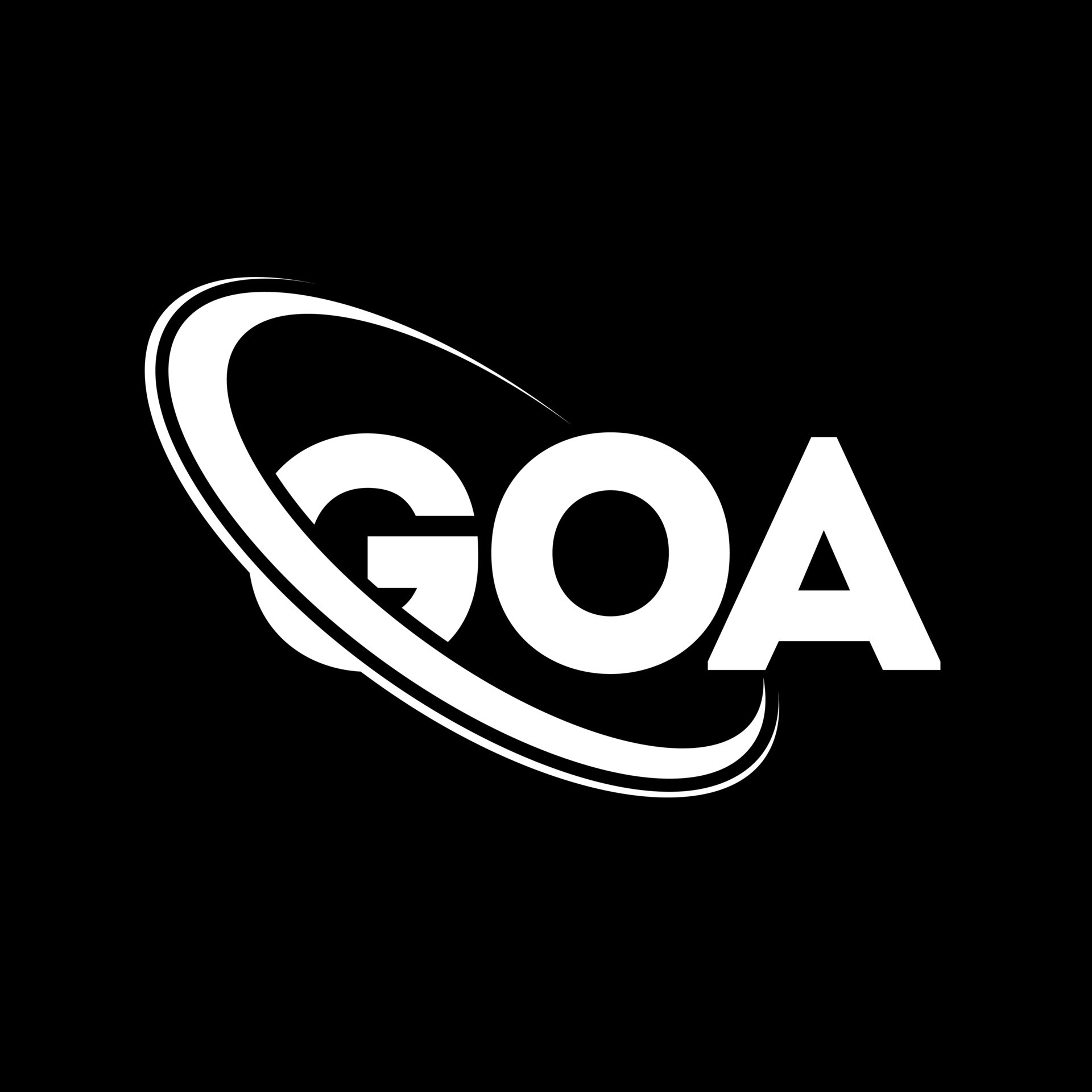 logotipo de goa. carta de goa. diseño del logotipo de la letra goa