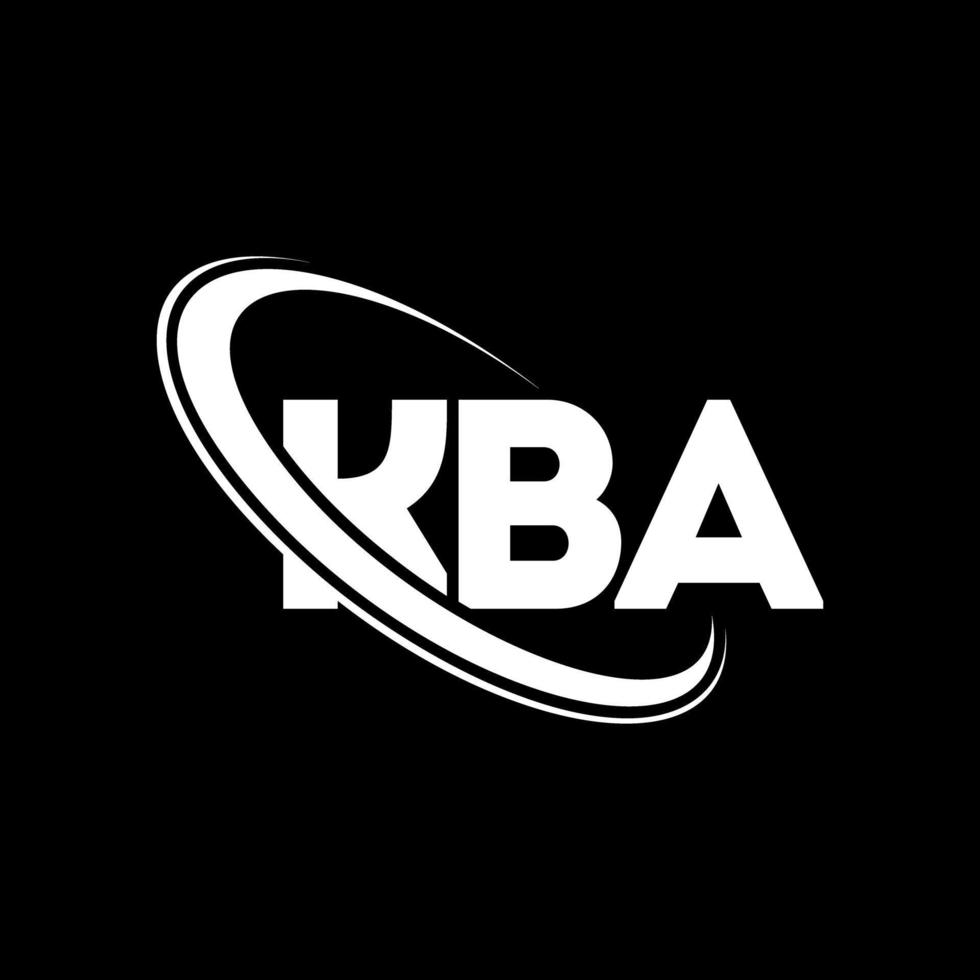 logotipo de kba. letra kb. diseño del logotipo de la letra kba. Logotipo de las iniciales kba vinculado con un círculo y un logotipo de monograma en mayúsculas. tipografía kba para tecnología, negocios y marca inmobiliaria. vector