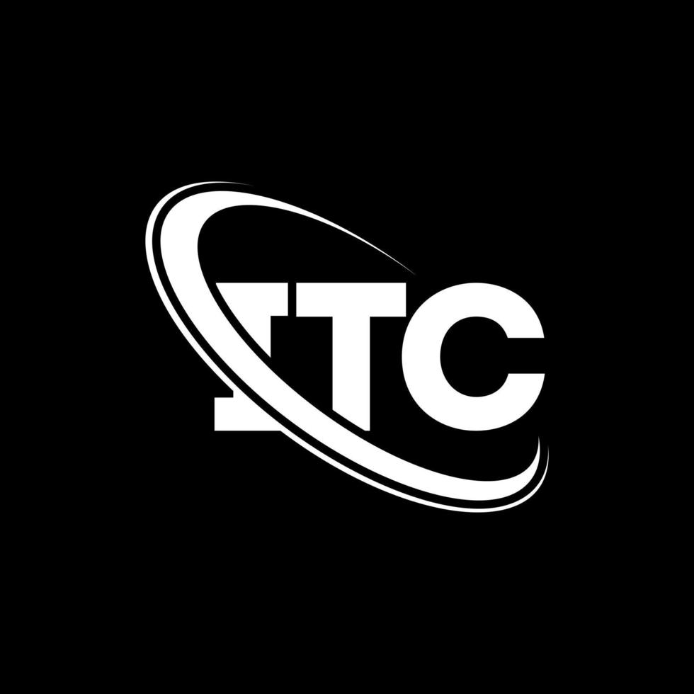ITC logo. ITC letter. ITC letter logo design. Initials ITC logo linked with circle and uppercase monogram logo. ITC typography for technology, business and real estate brand. vector