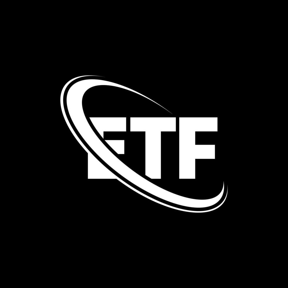 logotipo de la etf. letra ef. diseño del logotipo de la letra etf. Logotipo de iniciales etf vinculado con círculo y logotipo de monograma en mayúsculas. tipografía etf para tecnología, negocios y marca inmobiliaria. vector