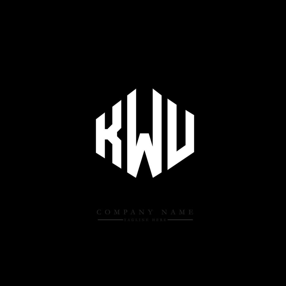 diseño de logotipo de letra kwu con forma de polígono. diseño de logotipo en forma de cubo y polígono kwu. Plantilla de logotipo de vector hexagonal kwu colores blanco y negro. monograma kwu, logotipo empresarial y inmobiliario.