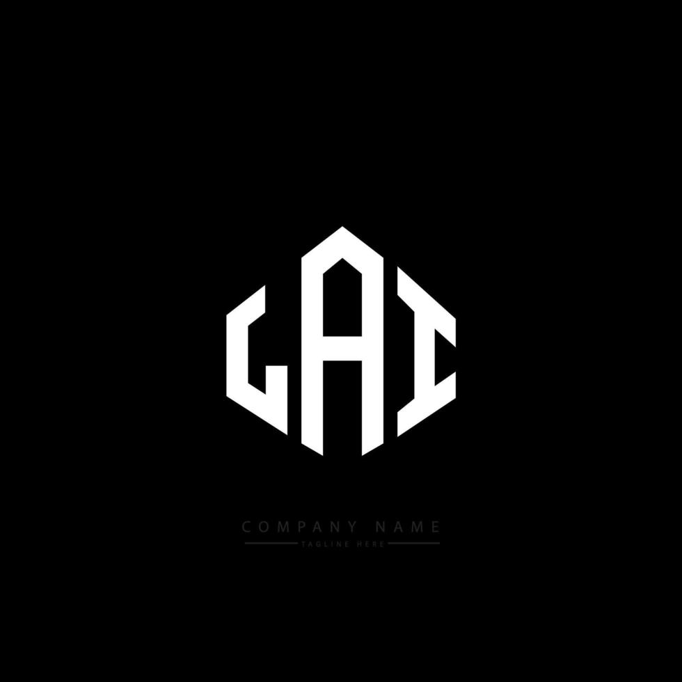 LAI letter logo design with polygon shape. LAI polygon and cube shape logo design. LAI hexagon vector logo template white and black colors. LAI monogram, business and real estate logo.