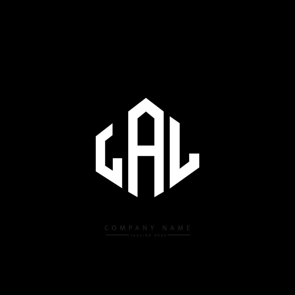 LAL letter logo design with polygon shape. LAL polygon and cube shape logo design. LAL hexagon vector logo template white and black colors. LAL monogram, business and real estate logo.