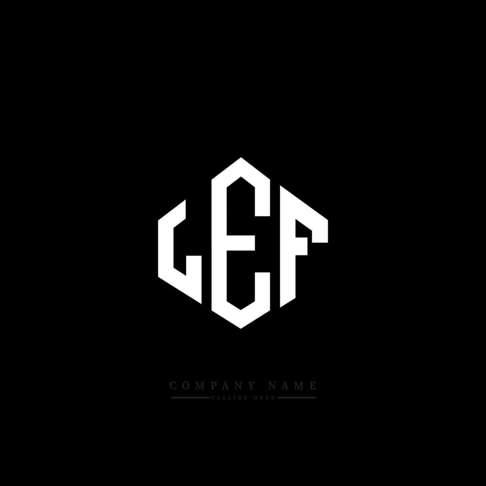 LEF letter logo design with polygon shape. LEF polygon and cube shape logo design. LEF hexagon vector logo template white and black colors. LEF monogram, business and real estate logo.