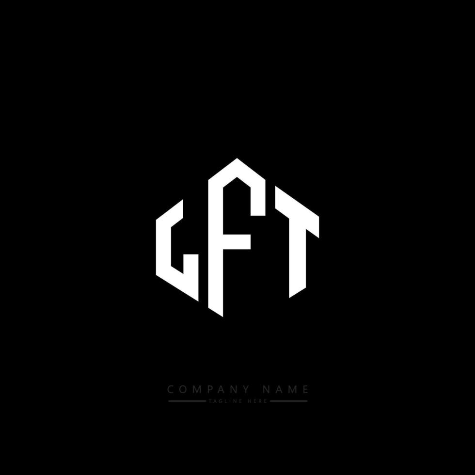 LFT letter logo design with polygon shape. LFT polygon and cube shape logo design. LFT hexagon vector logo template white and black colors. LFT monogram, business and real estate logo.