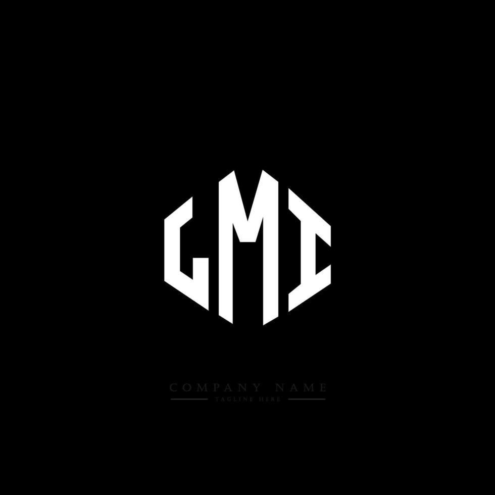 LMI letter logo design with polygon shape. LMI polygon and cube shape logo design. LMI hexagon vector logo template white and black colors. LMI monogram, business and real estate logo.