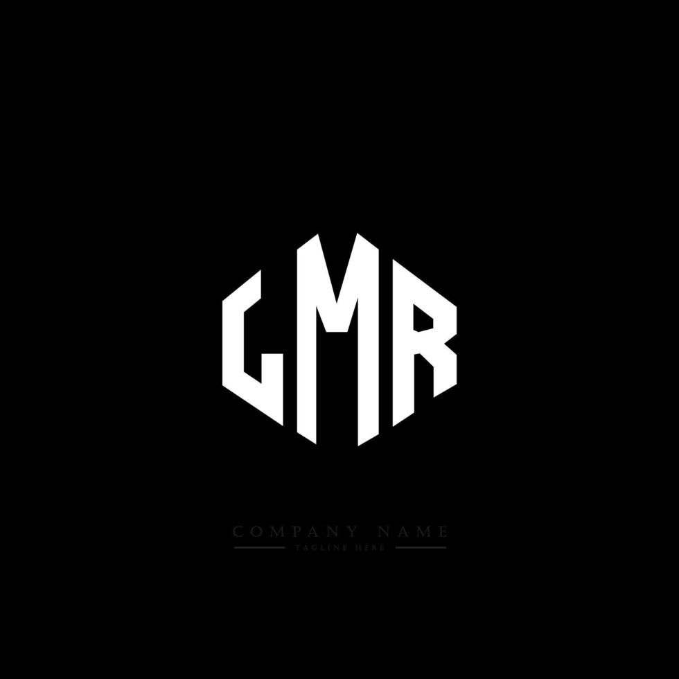 diseño de logotipo de letra lmr con forma de polígono. lmr polígono y diseño de logotipo en forma de cubo. lmr hexágono vector logo plantilla colores blanco y negro. Monograma lmr, logotipo comercial e inmobiliario.